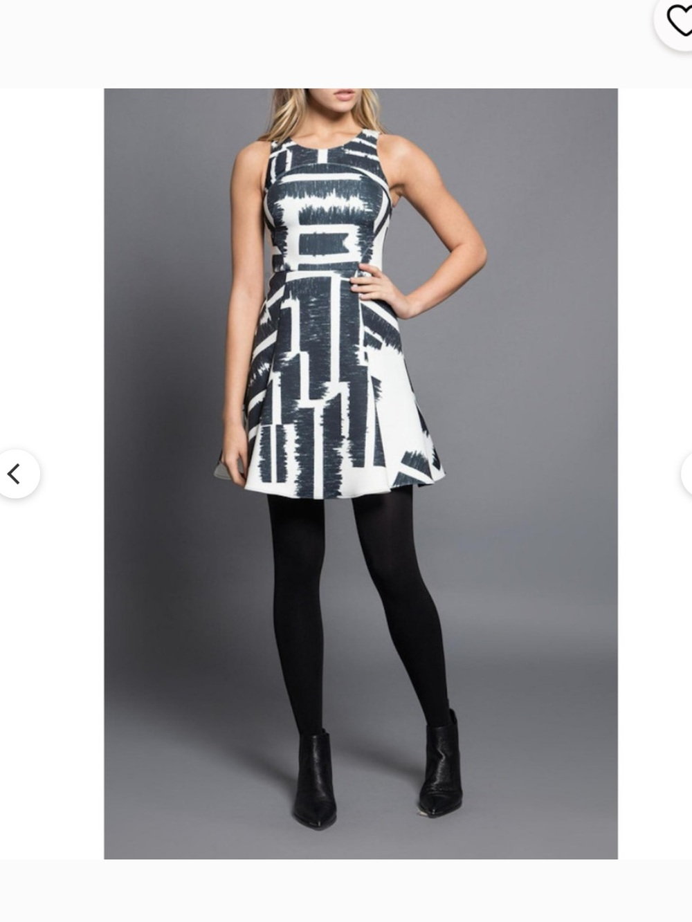 Hunter Bell Hannah Scuba Dress - Black & White Abstract - Size 8 - Picture 3 of 11
